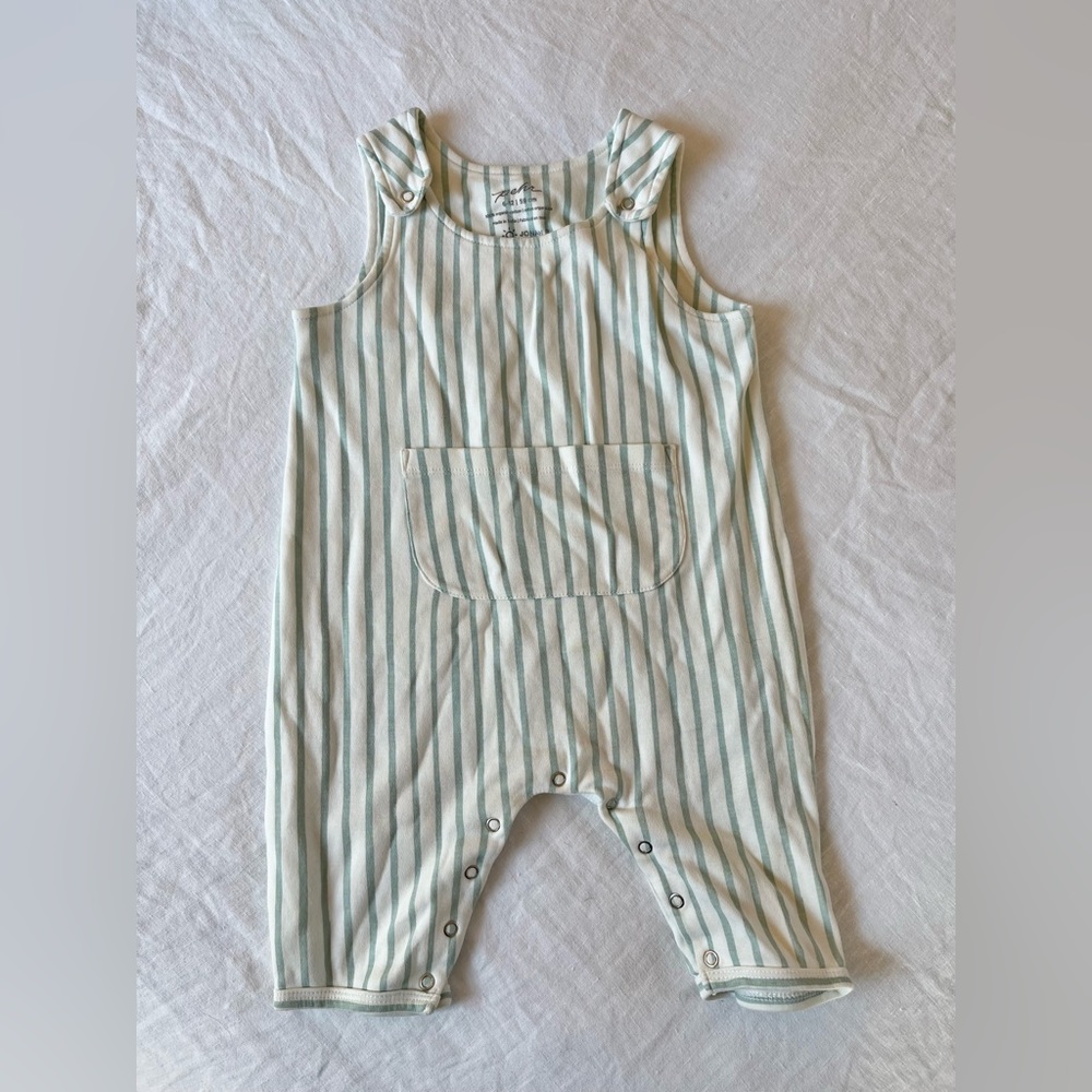 Pehr Striped Overalls Great Condition Size 6-12M